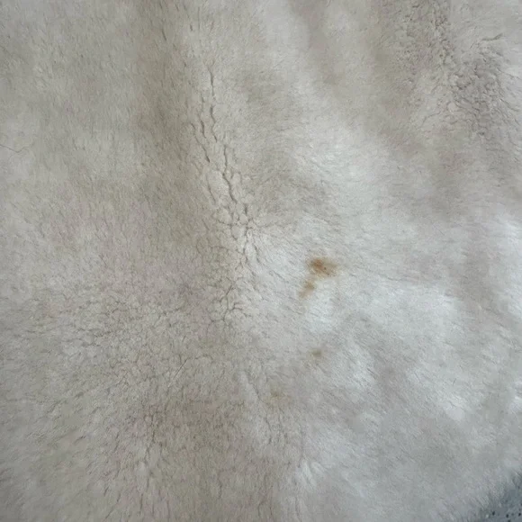 Vintage Real Fur Cream Mid-Length Coat w/ Gold Ring Buttons